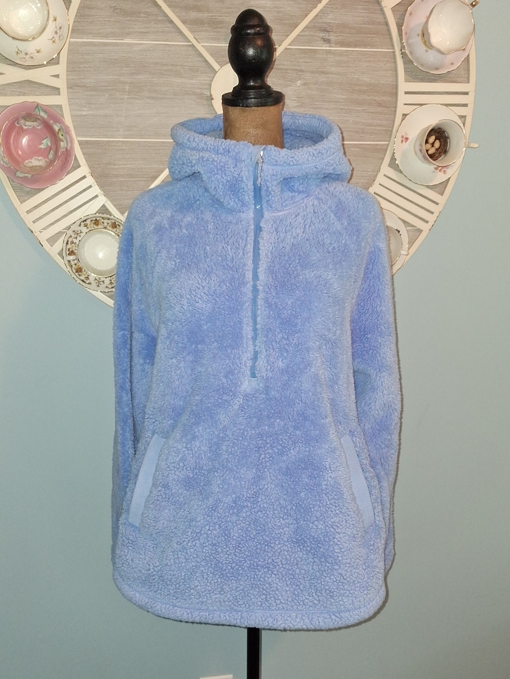 Eddie Bauer Women's Light Blue Sherpa Fleece Jacket